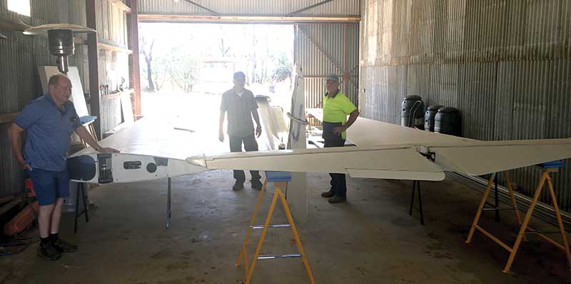 Bendigo GC Working on glider in new workshop
