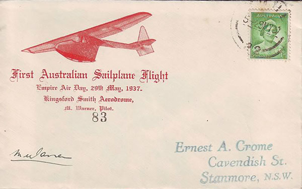 Fig 11 1st Glider flight in Australia Cover