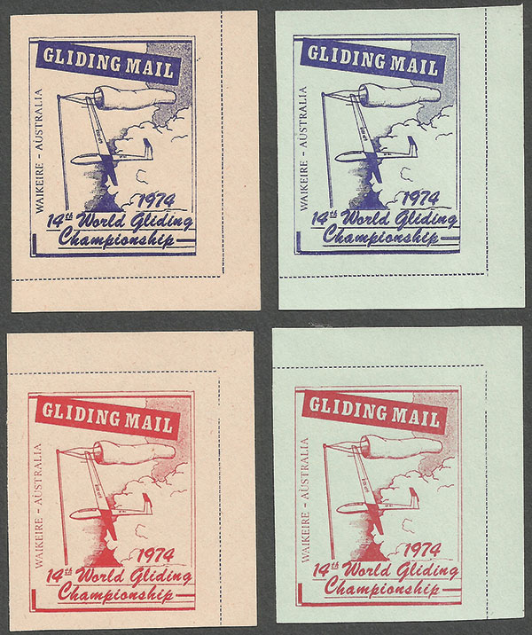 Fig 14 1974 Glider Mail labels x4 aust 600 dpi